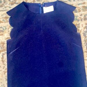 girls scalloped navy dress